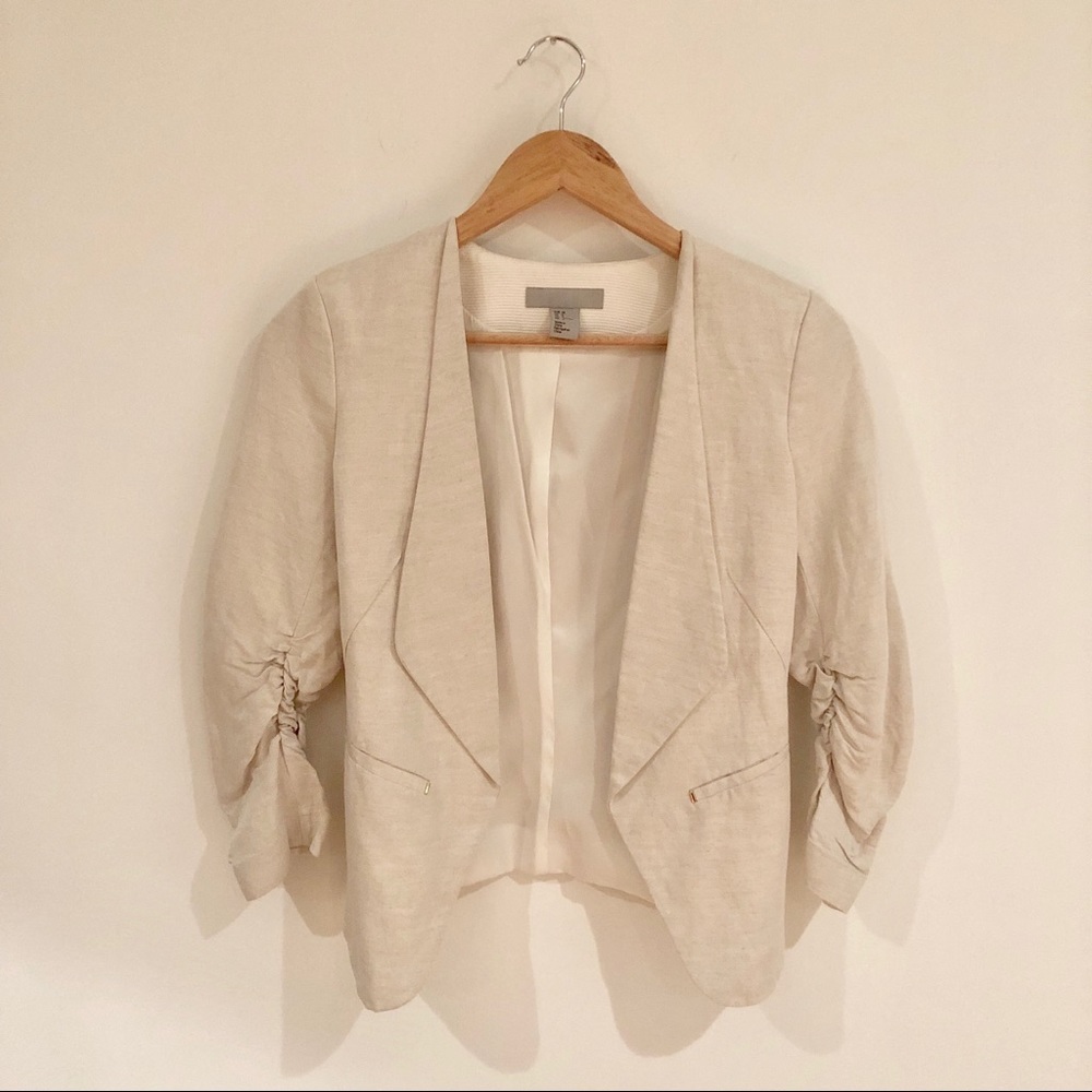 HM Cream Linen Blazer Sz2